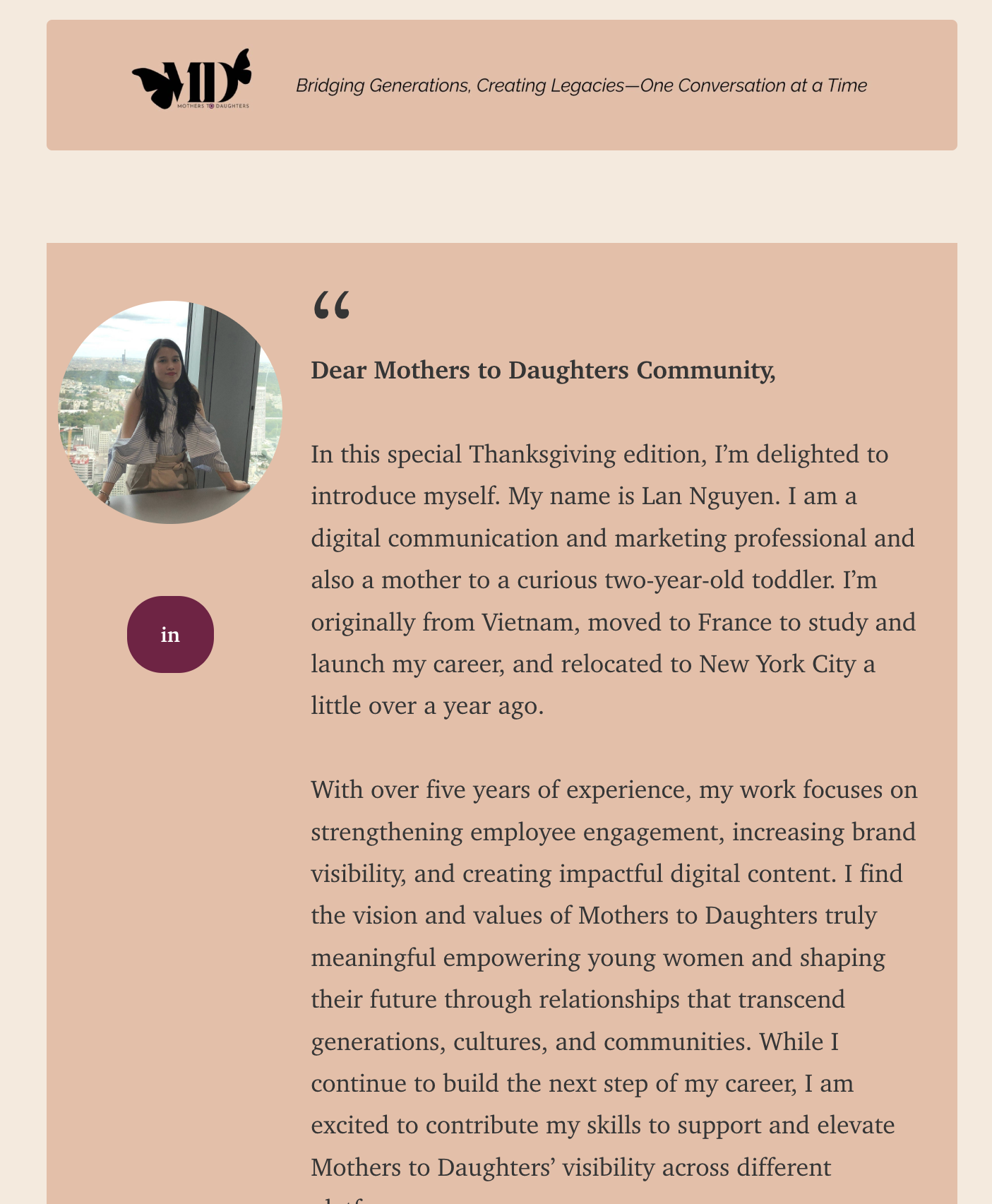 Newsletter Print & Digital — Mothers to Daughters — 4